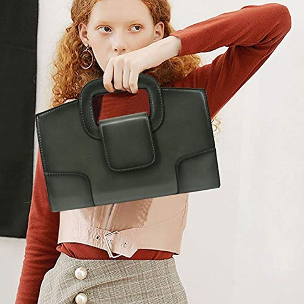 Women Vintage Flap Tote Top Handle Satchel Handbags PU Leather Clutch
